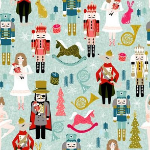 nutcracker // (large) xmas holiday christmas nutcracker ballet christmas tree fabric by andrea lauren