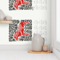 2020 linocut calendar // dala horse calendar, folk calendar, andrea lauren fabric