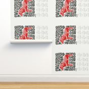 2020 linocut calendar // dala horse calendar, folk calendar, andrea lauren fabric