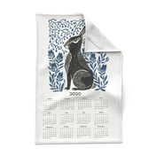 2020  hare calendar // linocut hare calendar andrea lauren fabric andrea lauren calendar linocuts