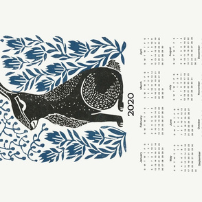 2020  hare calendar // linocut hare calendar andrea lauren fabric andrea lauren calendar linocuts