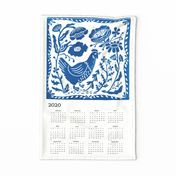 2020 Chicken Calendar // chicken calendar linocut chicken cute cut and sew calendars linocut design 