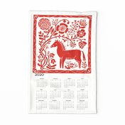 2019 horse calendar // horse calendar linocut cut and sew horse calendar spoonflower fabric andrea lauren fabric