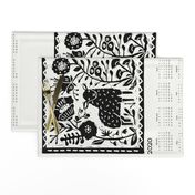 2020 sheep calendar // calendar cut and sew tea towel cut and sew linocut calendar sheep knitting cute animals