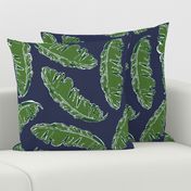 Nouveau Banana Leaf in Night Navy