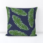 Nouveau Banana Leaf in Night Navy