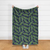 Nouveau Banana Leaf in Night Navy