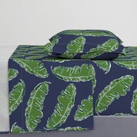 Nouveau Banana Leaf in Night Navy
