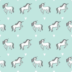 unicorn // mint unicorns girls cute design for little girls unicorn fabric unicorn design unicorns fabric