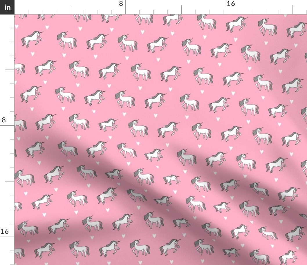 unicorn // pink pastel champagne girls cute design for little girls unicorn fabric unicorn design unicorns fabric