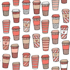 coffee // cafe latte coffee fabric autumn pumpkin spice coffee hand drawn illustration andrea lauren