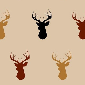 Deer - maroon, gold, black