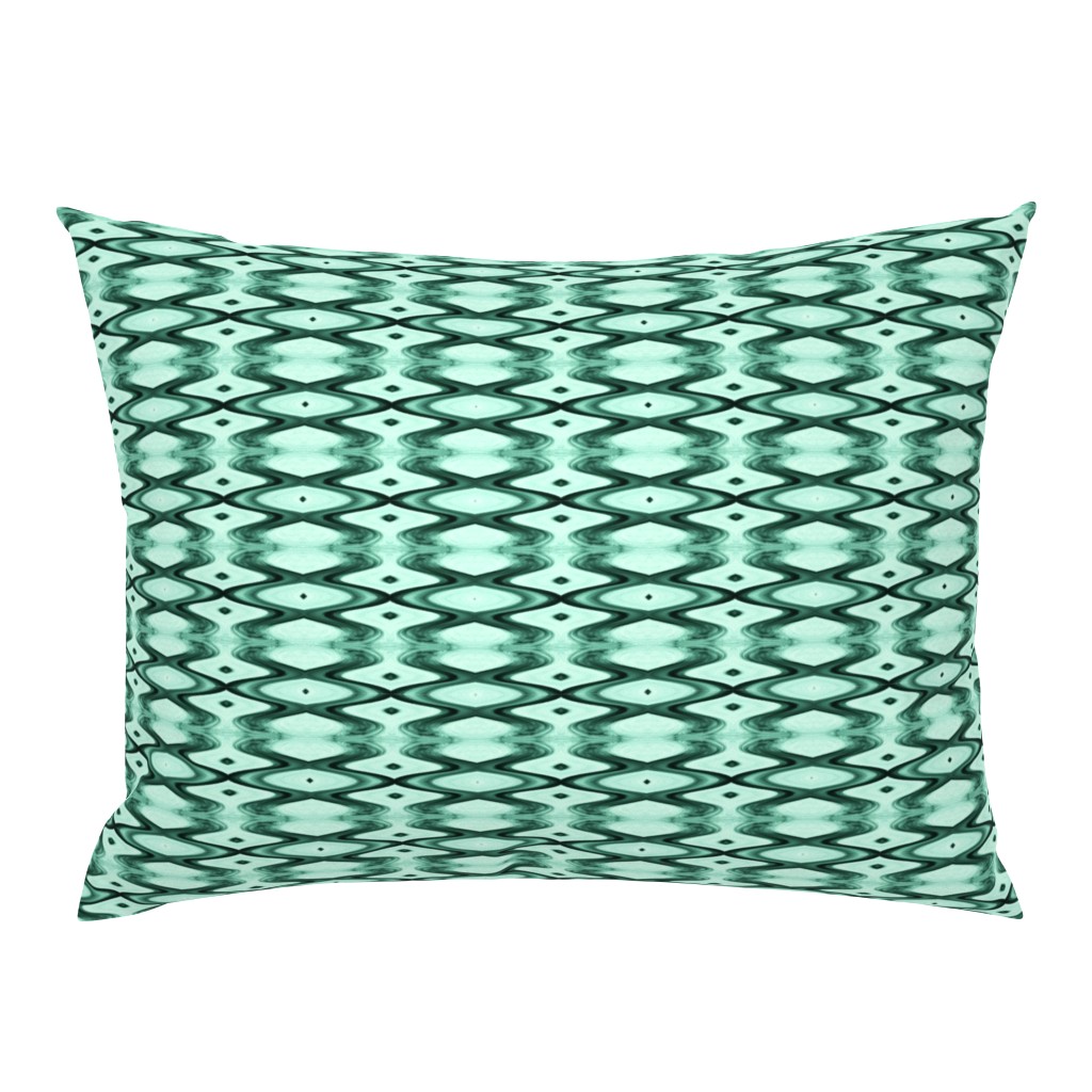 HLQ3 - Small - Harlequin Diamond Medley for the Court Jester in Teal Green Monochrome 