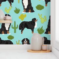 bernese mountain dog cactus fabric cactus design cactus pet dog breed fabric trendy dog fabric