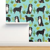 bernese mountain dog cactus fabric cactus design cactus pet dog breed fabric trendy dog fabric