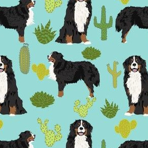 bernese mountain dog cactus fabric cactus design cactus pet dog breed fabric trendy dog fabric