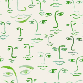 green faces