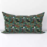 dachshund dog autumn pumpkin leaves fall autumn seasonal doxie dachshund fabric