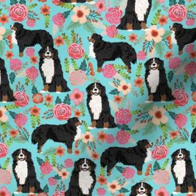 bernese mountain dog florals dog fabric dog breed fabric cute dogs best bernese moutain dog design