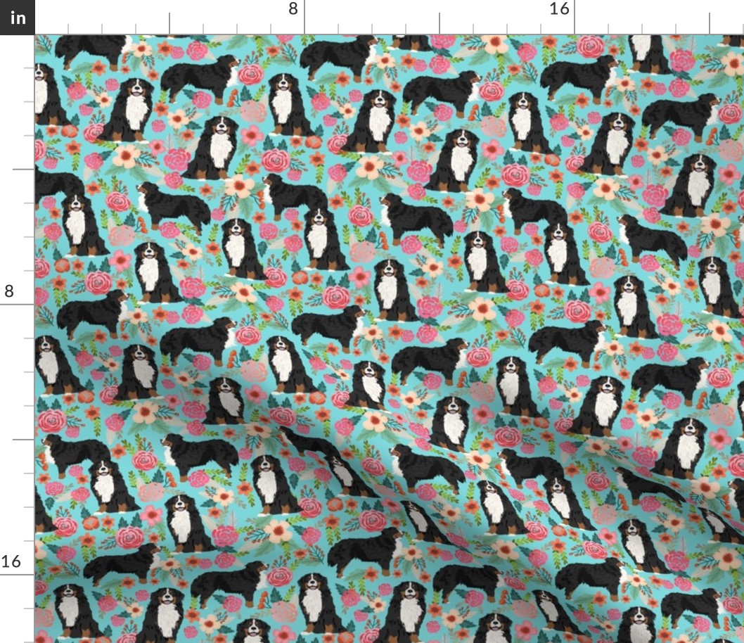 bernese mountain dog florals dog fabric dog breed fabric cute dogs best bernese moutain dog design