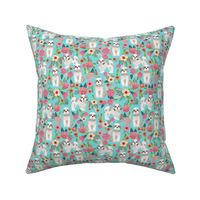 shih tzu florals dog fabric dog breed floral design turquoise girly florals flowers cute dog