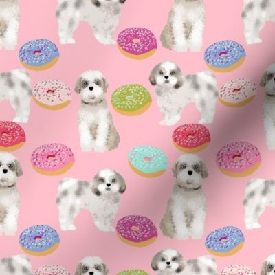 shih tzu donut fabric cute dog fabric sweet shih tzu design pink donuts adorable dog fabric girls sweet dogs and donuts fabric