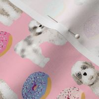 shih tzu donut fabric cute dog fabric sweet shih tzu design pink donuts adorable dog fabric girls sweet dogs and donuts fabric