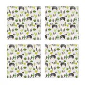 australian shepherds dog cactus fabric cacti fabric australian shepherds fabric cute dogs