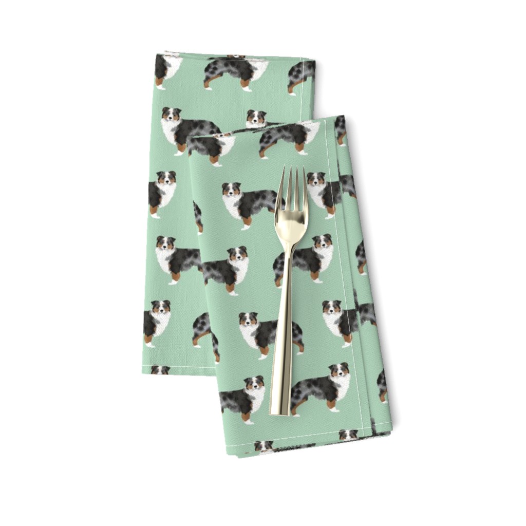 australian shepherds dog mint aussie dog cute dog fabric sweet dogs dog breed fabric australian shepherds