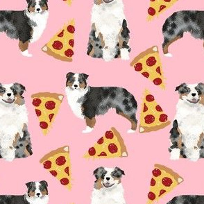australian shepherd pink pizza fabric cute funny dog fabric cute aussie dog fabric pizza fabrics
