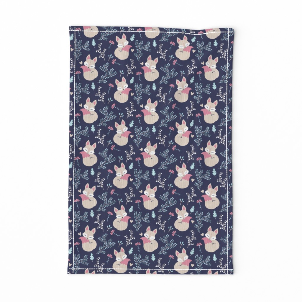 Sleeping Fox - close together - navy