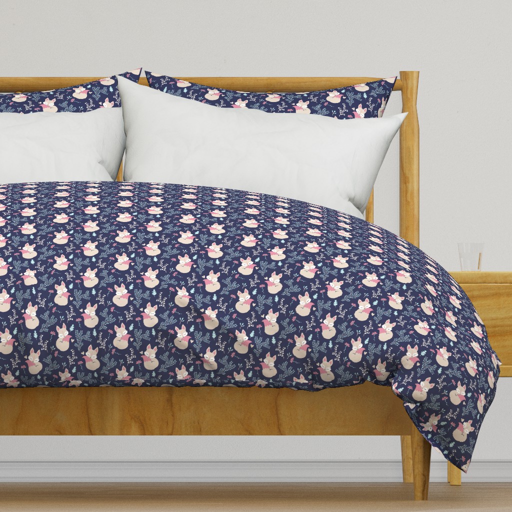 Sleeping Fox - close together - navy