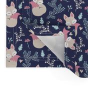 Sleeping Fox - close together - navy