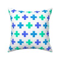 crayon crosses (blue-aqua)