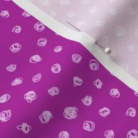 chalk polkadots on bright orchid