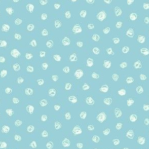 chalk polkadots on light blue