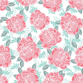 peonies peony painted florals flowers cute pink girls flowers baby nursery peony fabric for baby
