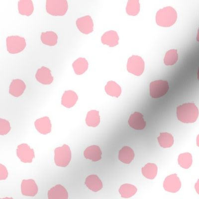 painted pink dots fabric, dots fabric, painted fabric, girls fabric