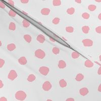 painted pink dots fabric, dots fabric, painted fabric, girls fabric