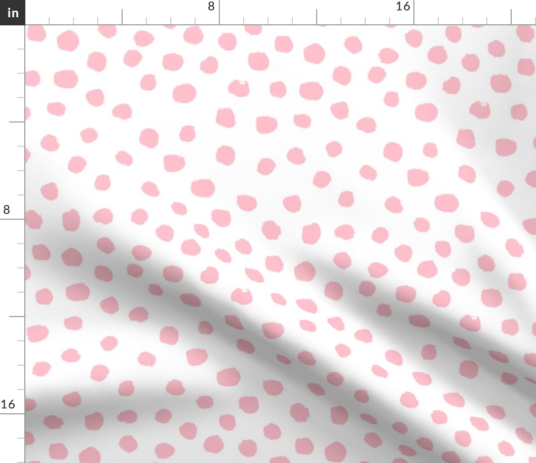 painted pink dots fabric, dots fabric, painted fabric, girls fabric