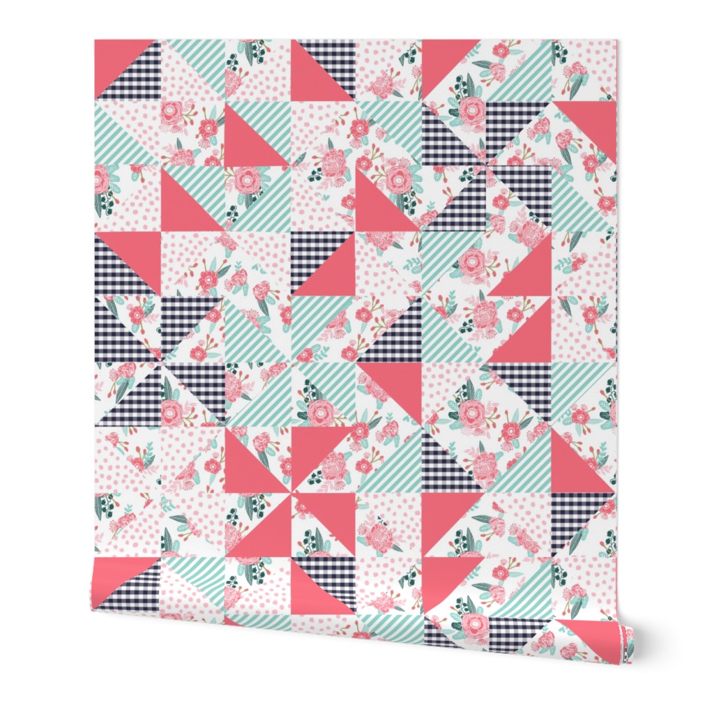 cheater quilt, baby, nursery, floral cheater, floral cheater quilt, quilt squares, quilt blocks, nursery quilt, baby quilt, girls quilt