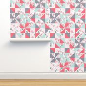 cheater quilt, baby, nursery, floral cheater, floral cheater quilt, quilt squares, quilt blocks, nursery quilt, baby quilt, girls quilt