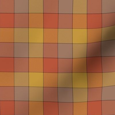 Paneled tartan check - 3" - warm colors