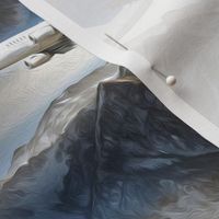 aircraft over mountains - painting effect