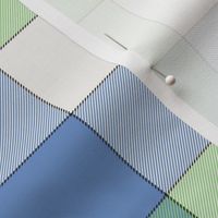 paneled tartan - 6" - fifties blue, green and pearl grey