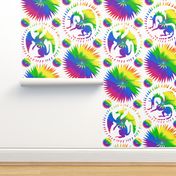 Rainbow Spiral Dragons on White