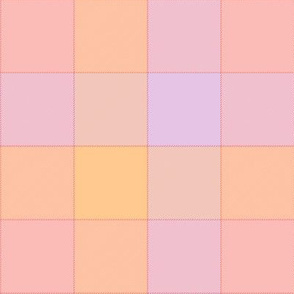 paneled tartan - 6" - sherbet pink