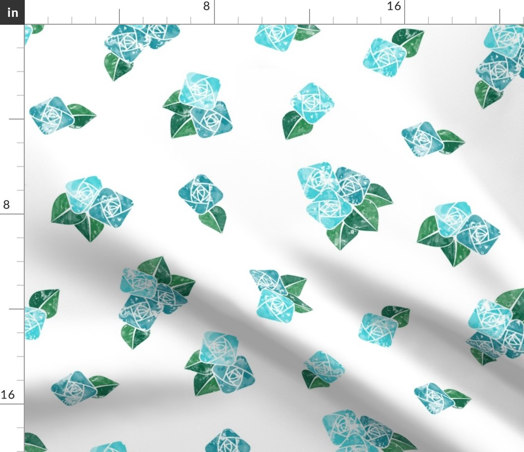 Craftsmen Square Roses White Aqua