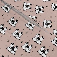 Origami animals cute panda geometric triangle and scandinavian style print black and white gender neutral beige SMALL