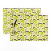 16-13P Yellow Green Apple Pie Gingham || Back to School Fruit Food Teacher Check American Lime Gray grey _Miss Chiff Designs